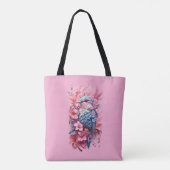 Stunning Pastel Hummingbird Floral Tasche (Rückseite)