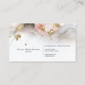 Stunning Pink Blush Ultra Liquid Alcohol Ink Visitenkarte (Rückseite)