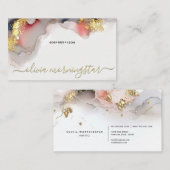 Stunning Pink Blush Ultra Liquid Alcohol Ink Visitenkarte (Vorne/Hinten)