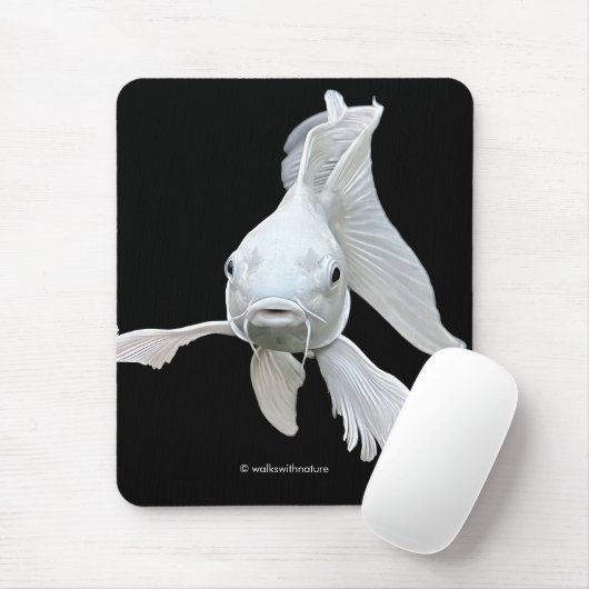 Stunning Platinum Butterfly Koi Carp Fish Mousepad (Mit Mouse)