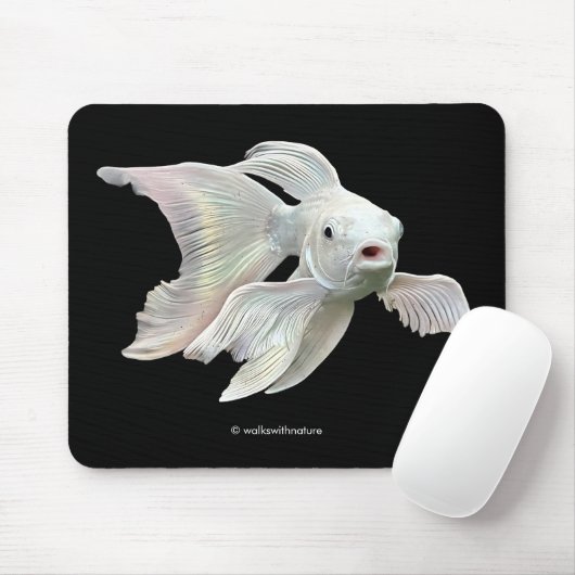 Stunning Platinum Butterfly Koi Carp Fish Mousepad (Mit Mouse)