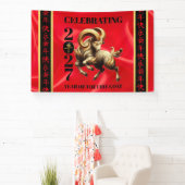 Stunning Red Gold Chinese Year of Fire Goat 2027 Banner (InSitu)