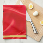 Stunning Red Gold Chinese Year of Fire Goat 2027 Geschirrtuch (Viertel Falte)