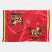 Stunning Red Gold Chinese Year of Fire Goat 2027 Geschirrtuch (Horizontal)