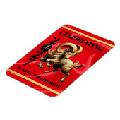Stunning Red Gold Chinese Year of Fire Goat 2027 Magnet (Linke Seite)