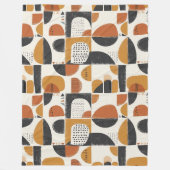 Stunning Rust Kupfer Boho Geometrischer Teppich Fleecedecke (Vorderseite)