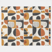 Stunning Rust Kupfer Boho Geometrischer Teppich Fleecedecke (Vorderseite (Horizontal))