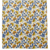 Stunning Seamless Pattern of Flowers and Leaves Duschvorhang (Vorderseite)