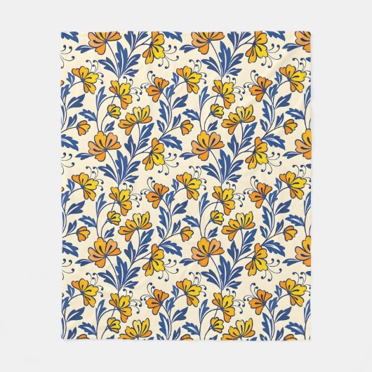 Stunning Seamless Pattern of Flowers and Leaves Fleecedecke (Vorderseite)