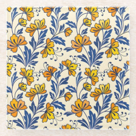 Stunning Seamless Pattern of Flowers and Leaves Glasuntersetzer