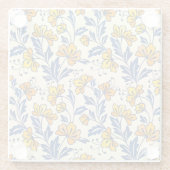 Stunning Seamless Pattern of Flowers and Leaves Glasuntersetzer (Rückseite)