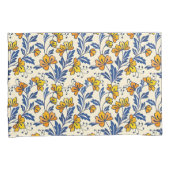 Stunning Seamless Pattern of Flowers and Leaves Kissenbezug (Vorderseite-Rechts)