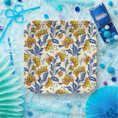 Stunning Seamless Pattern of Flowers and Leaves Pappteller (Party)