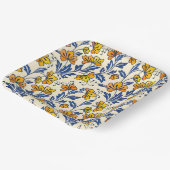 Stunning Seamless Pattern of Flowers and Leaves Pappteller (Gewinkelt)