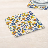 Stunning Seamless Pattern of Flowers and Leaves Rechteckiger Pappuntersetzer (angewinkelt)