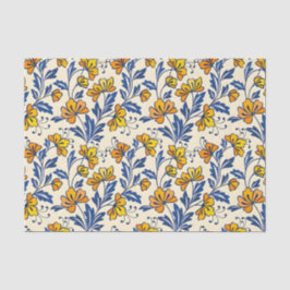 Stunning Seamless Pattern of Flowers and Leaves Seidenpapier