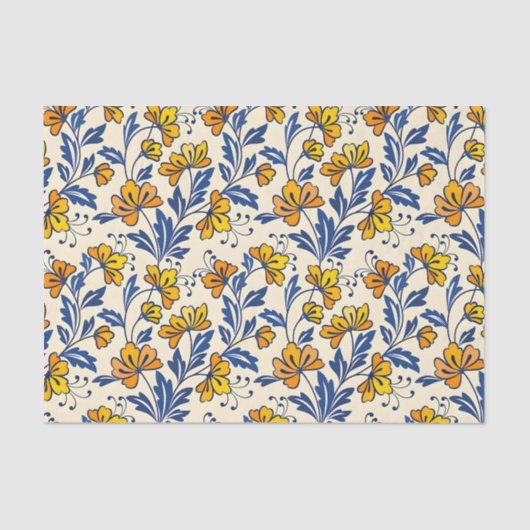 Stunning Seamless Pattern of Flowers and Leaves Seidenpapier (Vorderseite)
