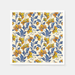 Stunning Seamless Pattern of Flowers and Leaves Serviette