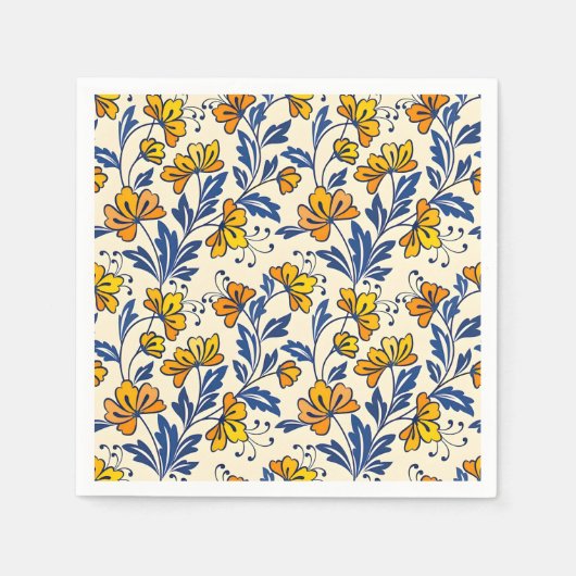 Stunning Seamless Pattern of Flowers and Leaves Serviette (Vorderseite)