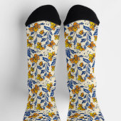 Stunning Seamless Pattern of Flowers and Leaves Socken (Oben)