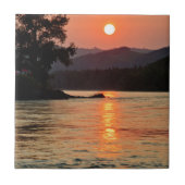 Stunning Sunrise Over Katun River Fliese (Vorderseite)