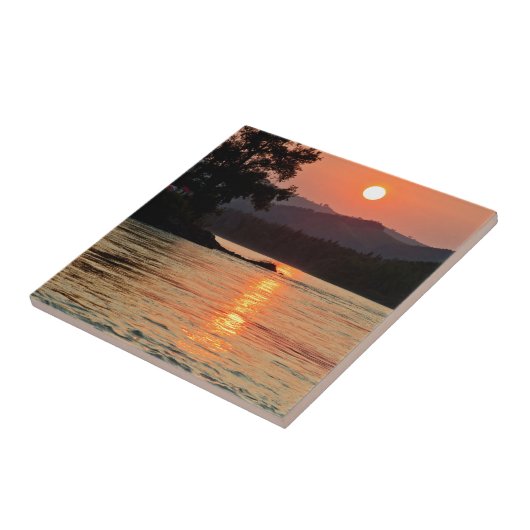 Stunning Sunrise Over Katun River Fliese (Seite)