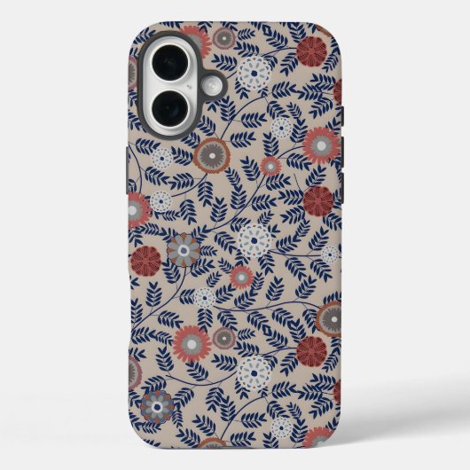 Stunning Teal and Magenta Foliage Pattern  Case-Mate iPhone Hülle (Rückseite)