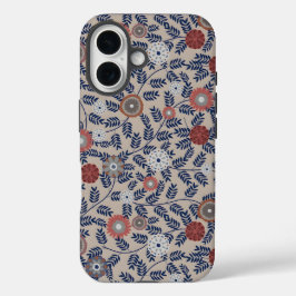 Stunning Teal and Magenta Foliage Pattern  iPhone 16 Hülle