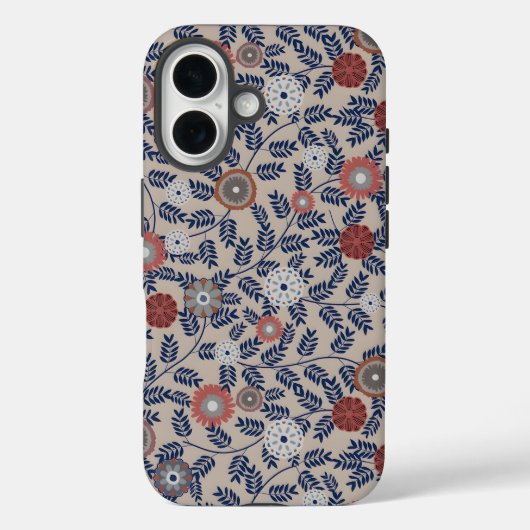 Stunning Teal and Magenta Foliage Pattern  Case-Mate iPhone Hülle (Rückseite)