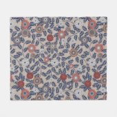 Stunning Teal and Magenta Foliage Pattern  Fleecedecke (Vorderseite (Horizontal))