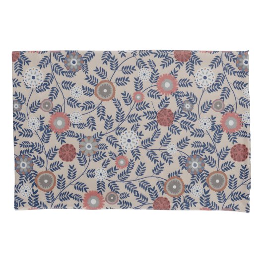 Stunning Teal and Magenta Foliage Pattern  Kissenbezug (Vorderseite-Links)