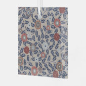 Stunning Teal and Magenta Foliage Pattern  Ornament Aus Glas (Vorderseite links)