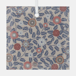 Stunning Teal and Magenta Foliage Pattern  Ornament Aus Glas