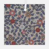 Stunning Teal and Magenta Foliage Pattern  Ornament Aus Glas (Rückseite)