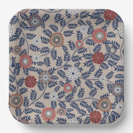 Stunning Teal and Magenta Foliage Pattern  Pappteller