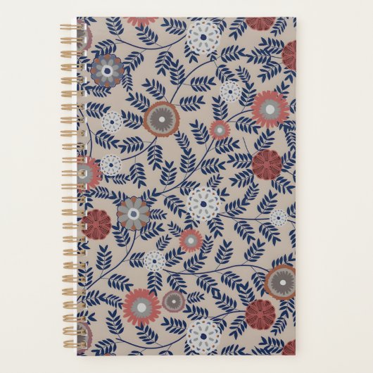 Stunning Teal and Magenta Foliage Pattern  Planer (Vorderseite)