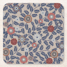 Stunning Teal and Magenta Foliage Pattern  Rechteckiger Pappuntersetzer