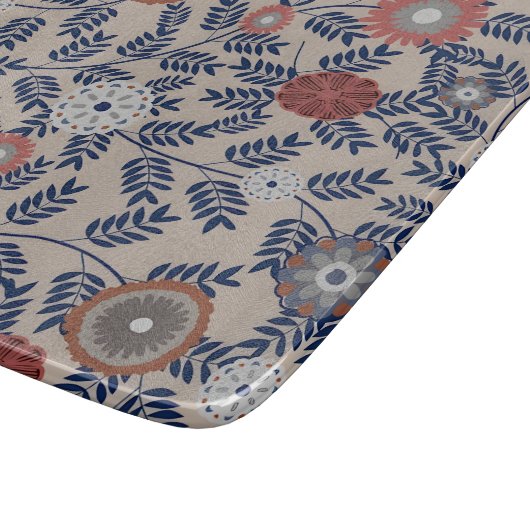 Stunning Teal and Magenta Foliage Pattern  Schneidebrett (Ecke)