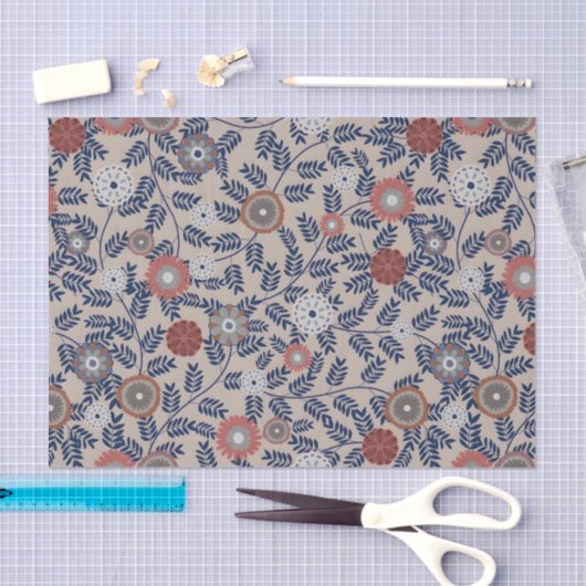 Stunning Teal and Magenta Foliage Pattern  Seidenpapier (Handwerk)