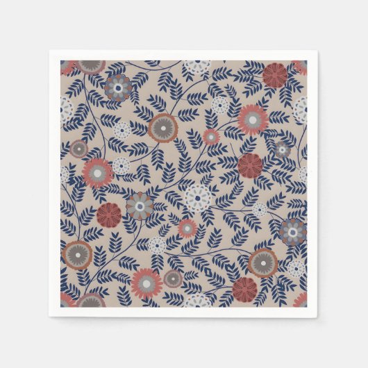 Stunning Teal and Magenta Foliage Pattern  Serviette (Vorderseite)