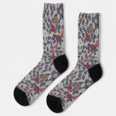 Stunning Teal and Magenta Foliage Pattern  Socken (Linkes Detail)