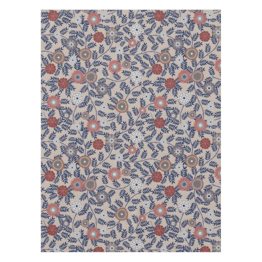 Stunning Teal and Magenta Foliage Pattern  Tischdecke (Vorderseite)