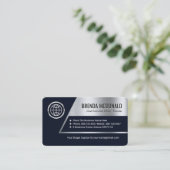 Stunning Trapezium Silver Layer Business Owner Visitenkarte (Stehend Vorderseite)