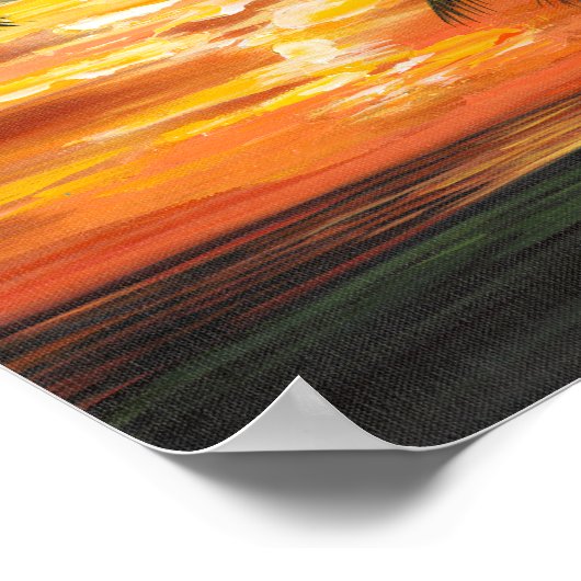 Stunning Tropical Sunset Poster (Ecke)