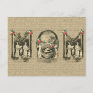 Stunning Vintage-'MOM'-Mutter-und-Kinder-Druck Postkarte