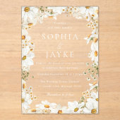 Stunning White Flowers Wedding  Acryleinladungen (Vorderseite)