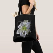 Stunning White Lily Fractal Art Black Tasche (Von Nahem)