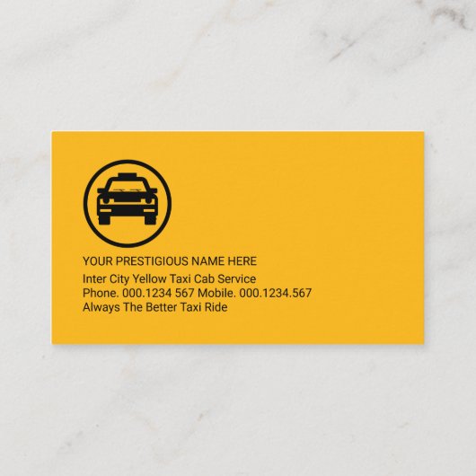 Stunning Yellow Taxi Car Station Wagon Visitenkarte (Rückseite)