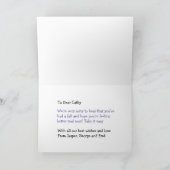 Stunt Dog Cartoon Personalized Get Well Card Karte (Innenseite)