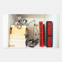 Stunt Fubby's Tom Cruise naspelen. Rechteckiger Aufkleber